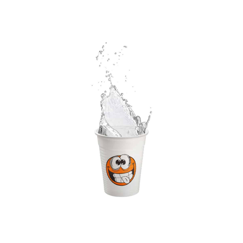 PAHARE PLASTIC 180ML SMILY  PORTOCALII AKZENTA 50pcs