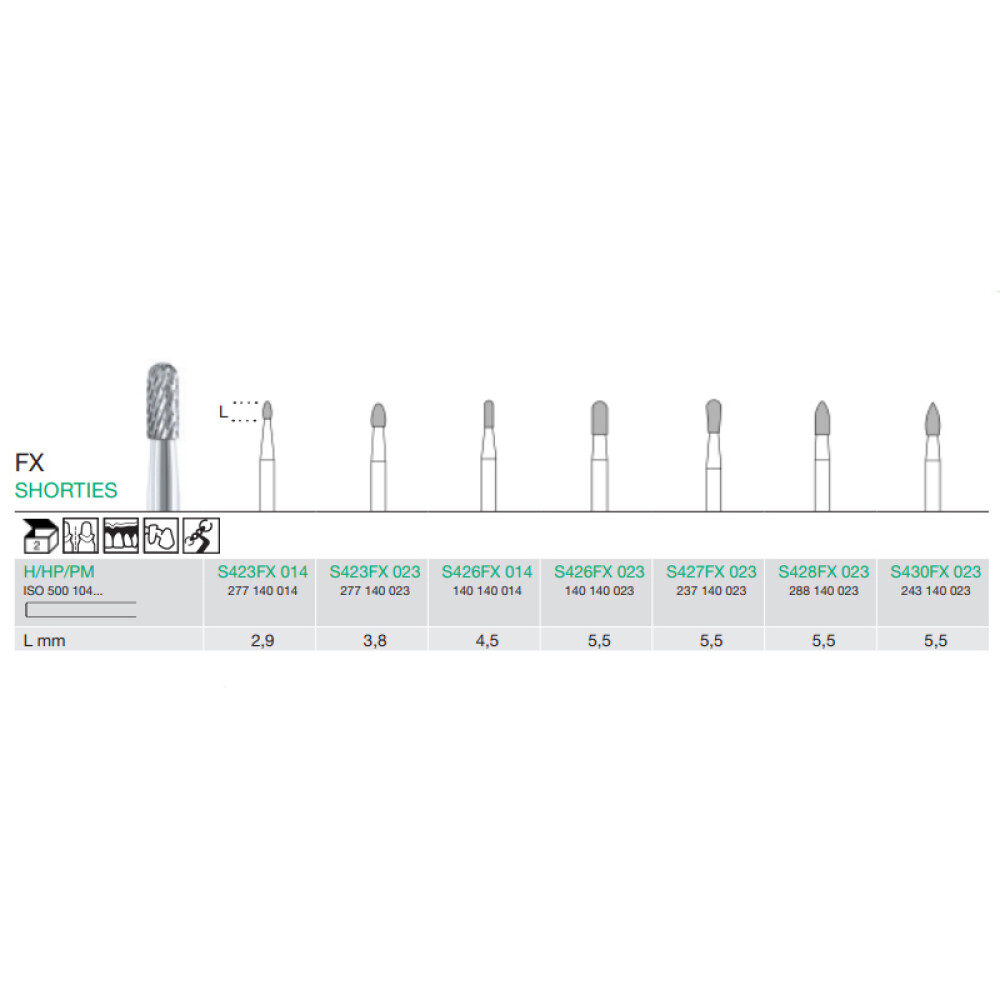 FREZA EXTRADURA LAB. SHORTIES S430FX-023-H