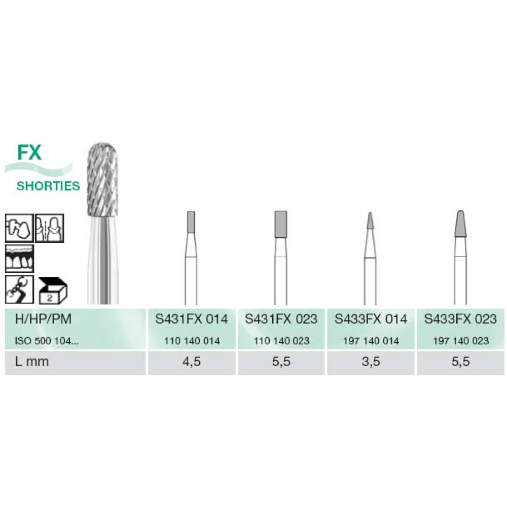 FREZA EXTRADURA LAB. SHORTIES S433FX-023-H