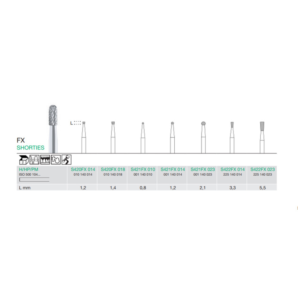 FREZA EXTRADURA  LAB. SHORTIES S422FX-014