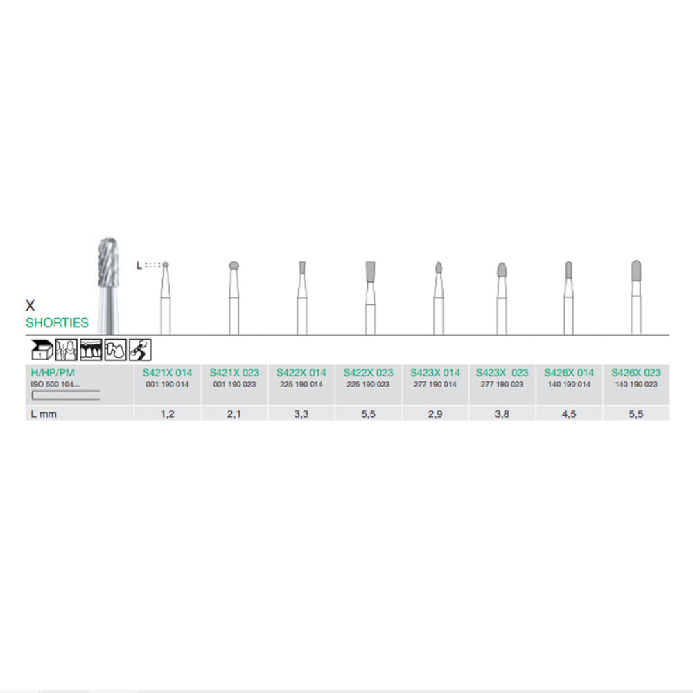 FREZA EXTRADURA LAB. SHORTIES S422X-023-H