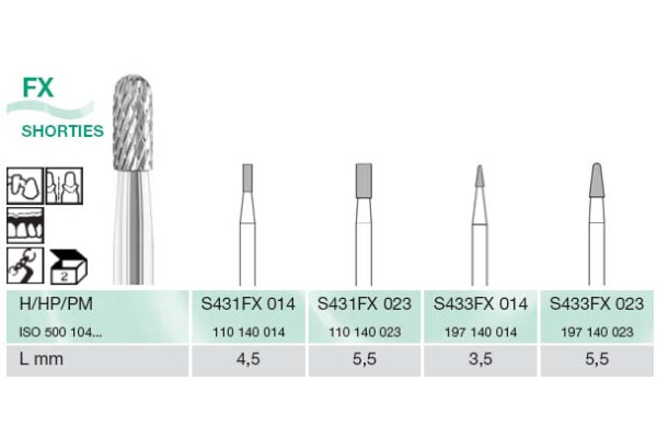 FREZA EXTRADURA LAB. SHORTIES S433FX-023-H