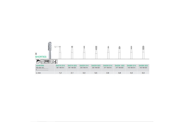 FREZA EXTRADURA LAB. SHORTIES S422X-023-H