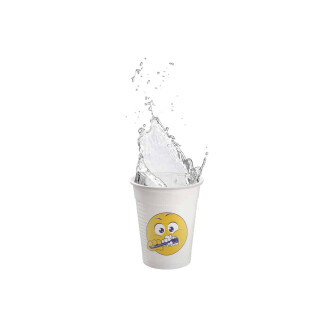 PAHARE PLASTIC 180ML SMILY  GALBENE AKZENTA 50pcs